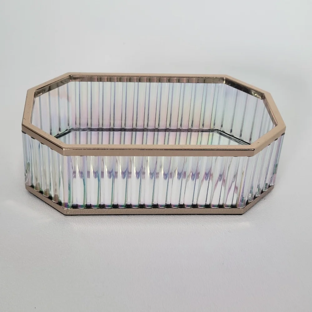 Bath And Body Works Iridescent Tray With Gold Trim